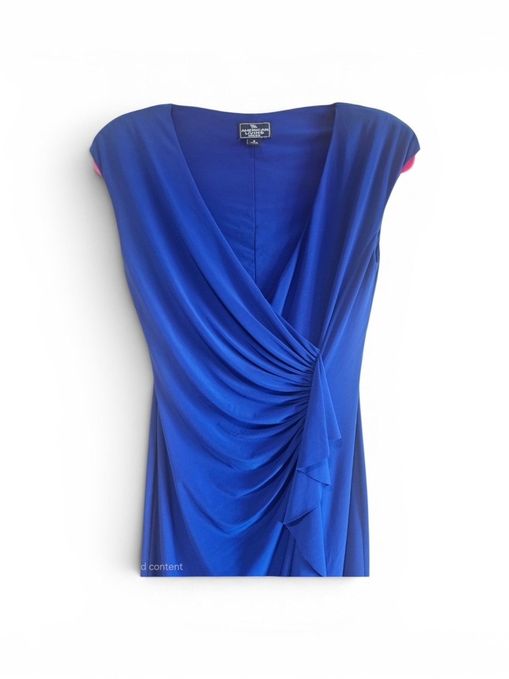American Living Royal Blue Draped Sheath Dress Size 4 - Picture 2 of 6